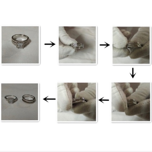 HALO CUSHION WEDDING SET SIZE 9 - Picture 7 of 9